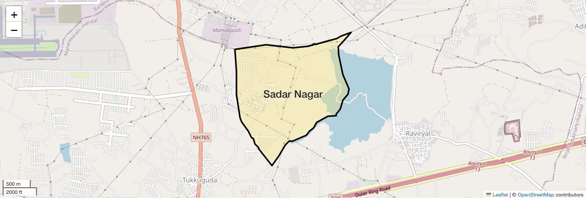 Location Map of Sadar Nagar, Hyderabad