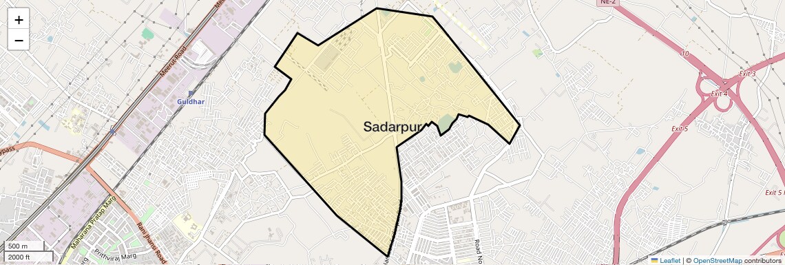 Location Map of Sadarpur, Ghaziabad