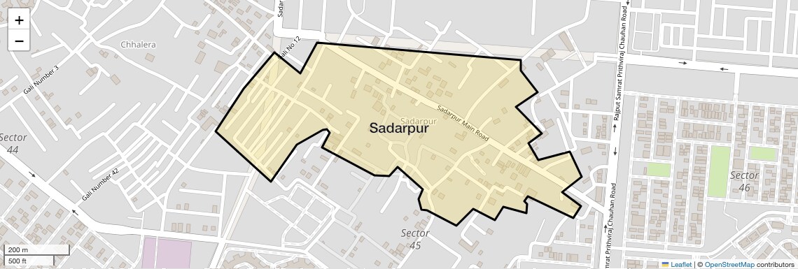 Location Map of Sadarpur, Noida