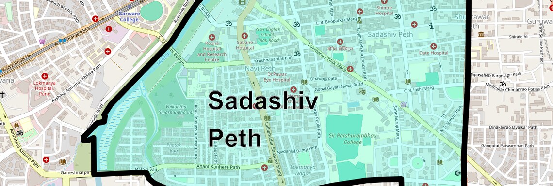 Location Map of Sadashiv Peth, Pune
