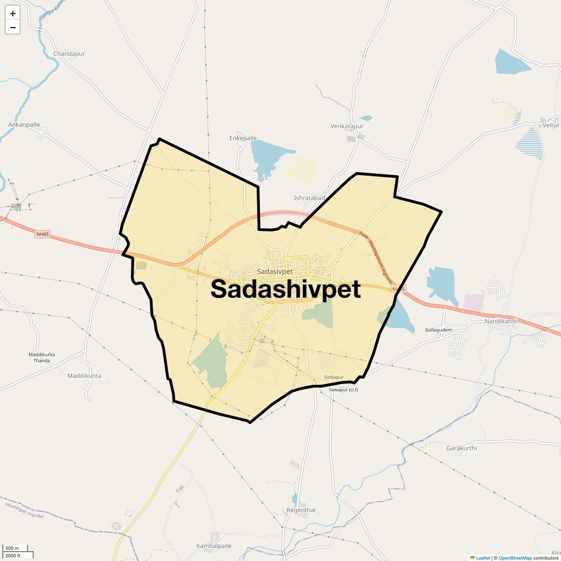 Location Map of Sadashivpet, Hyderabad