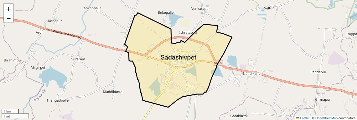 Location Map of Sadashivpet, Hyderabad