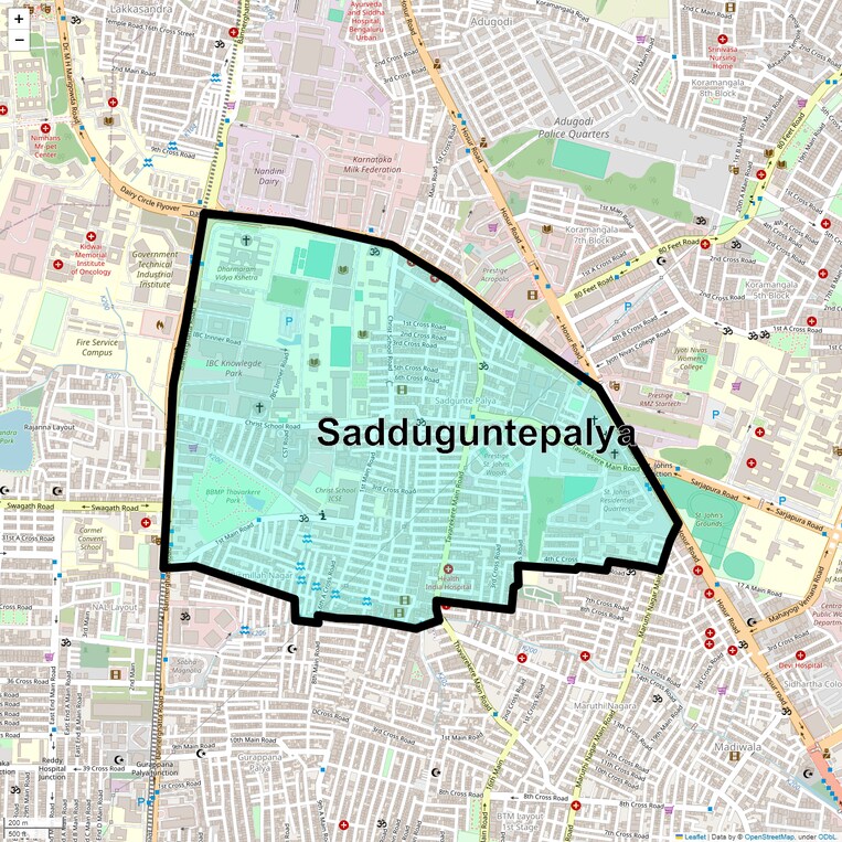 Location Map of Sadduguntepalya