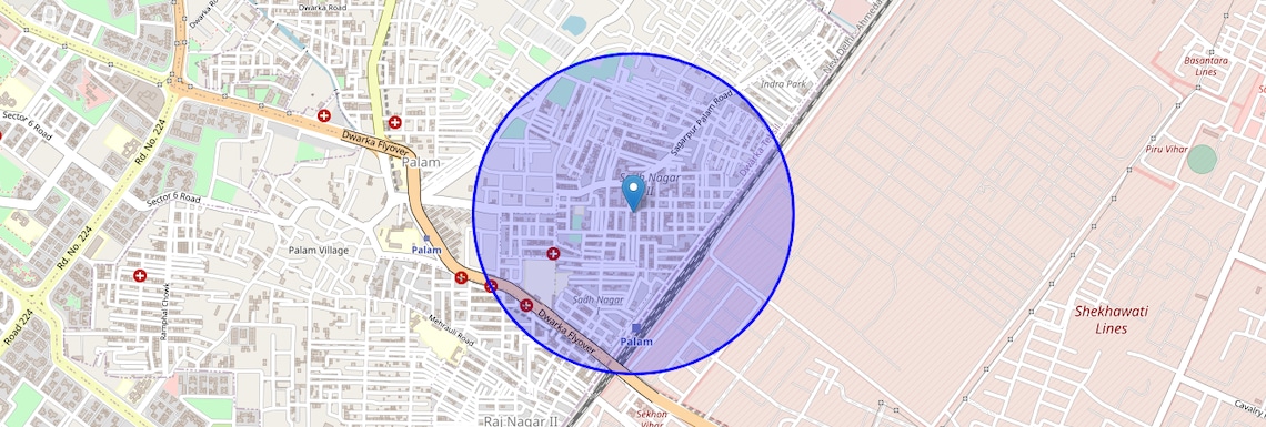 Location Map of Sadh Nagar, Delhi