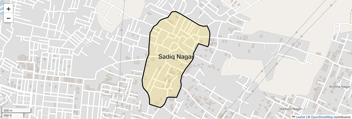 Location Map of Sadiq Nagar, Ghaziabad