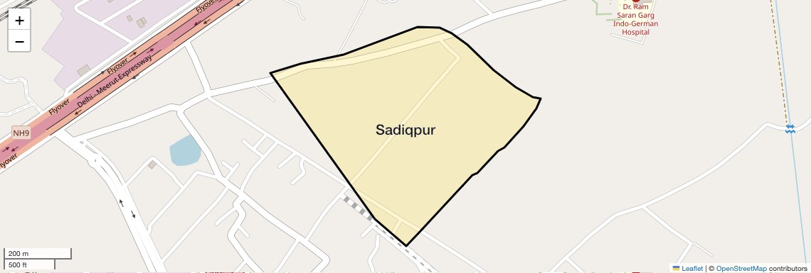 Location Map of Sadiqpur, Ghaziabad