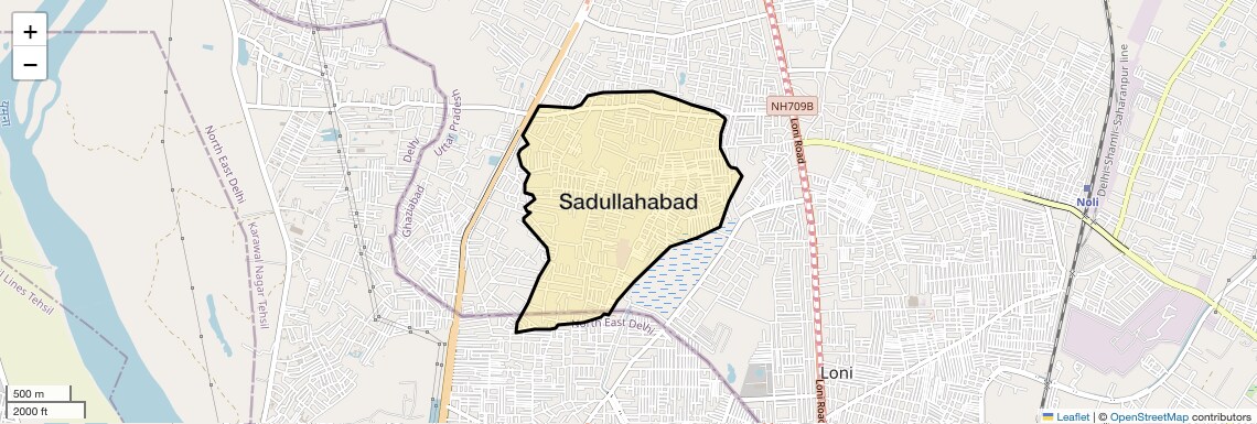Location Map of Sadullahabad, Ghaziabad