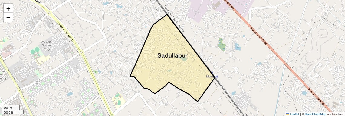 Location Map of Sadullapur, Greater Noida