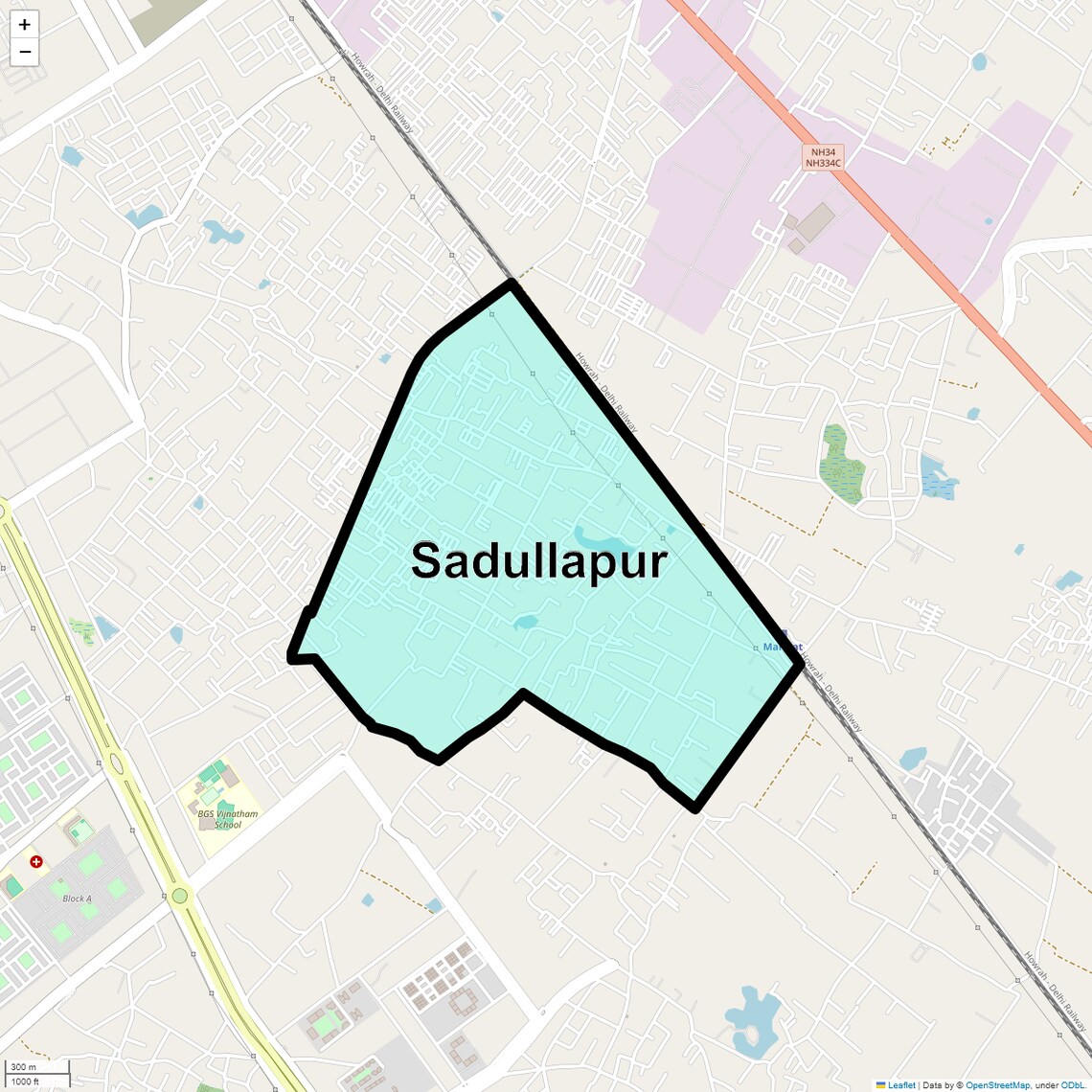 Location Map of Sadullapur, Greater Noida