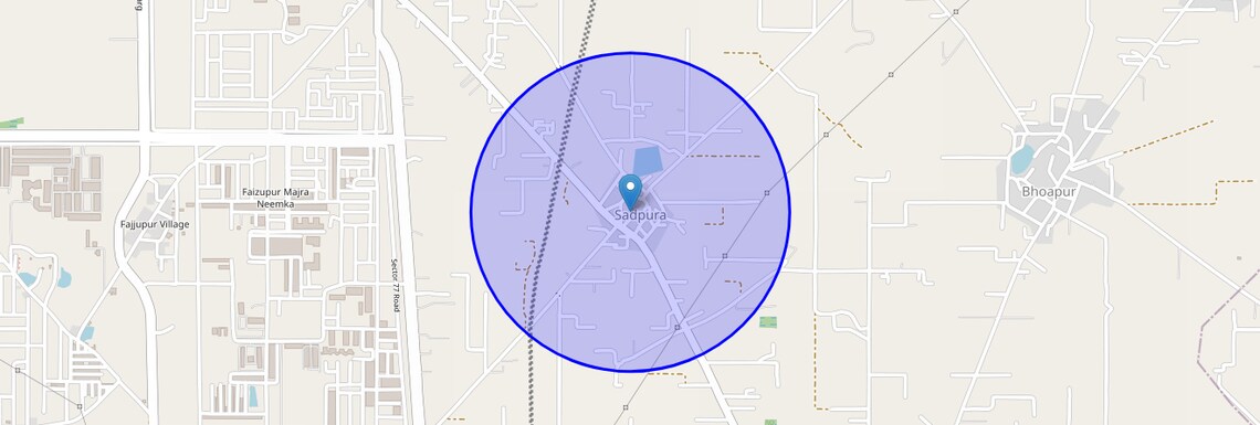 Location Map of Sadupura Village, Faridabad