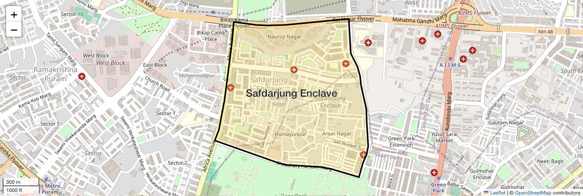 Check Time Travel of Safdarjung Enclave, Delhi