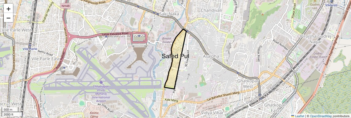 Location Map of Safed Pul, Mumbai