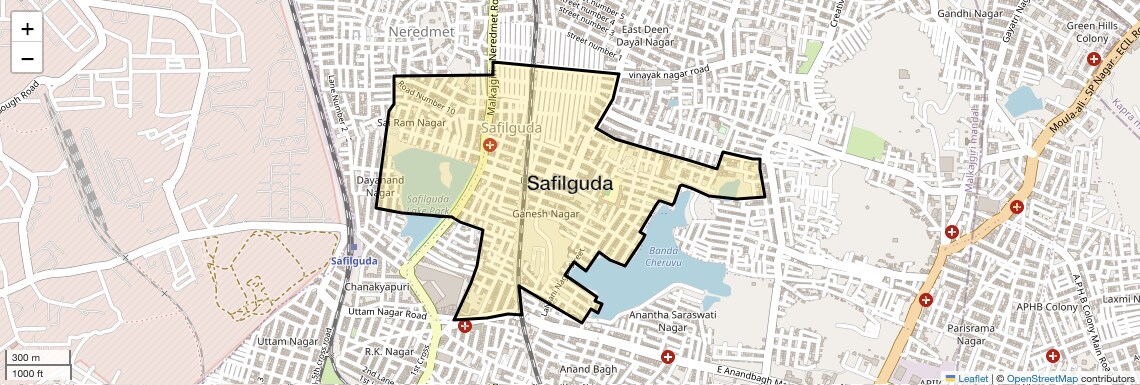 Location Map of Safilguda, Hyderabad