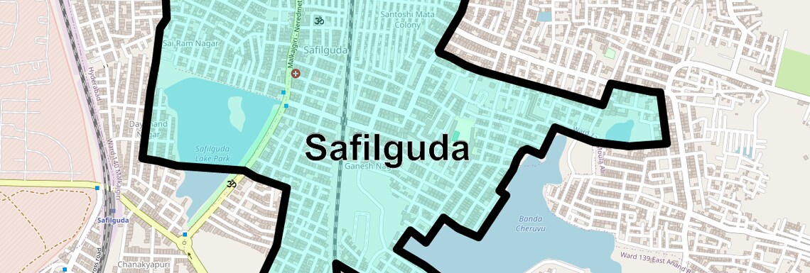 Location Map of Safilguda, Hyderabad