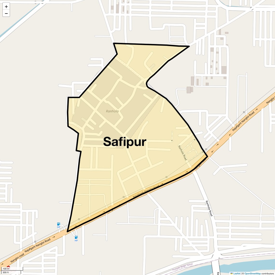 Location Map of Safipur, Delhi