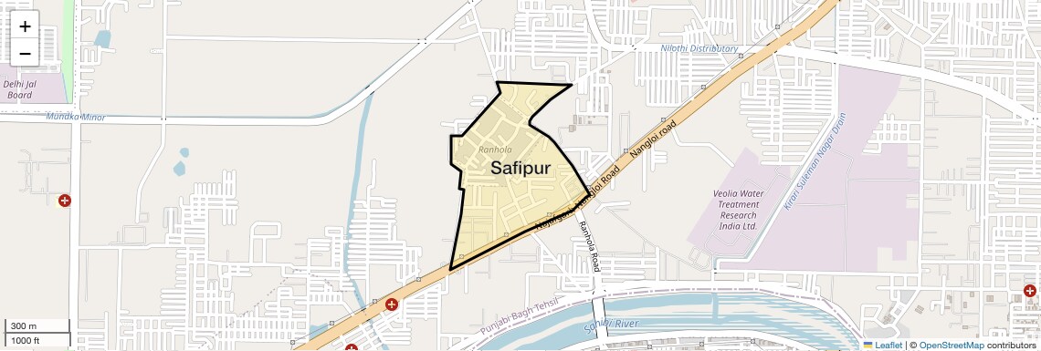 Location Map of Safipur, Delhi