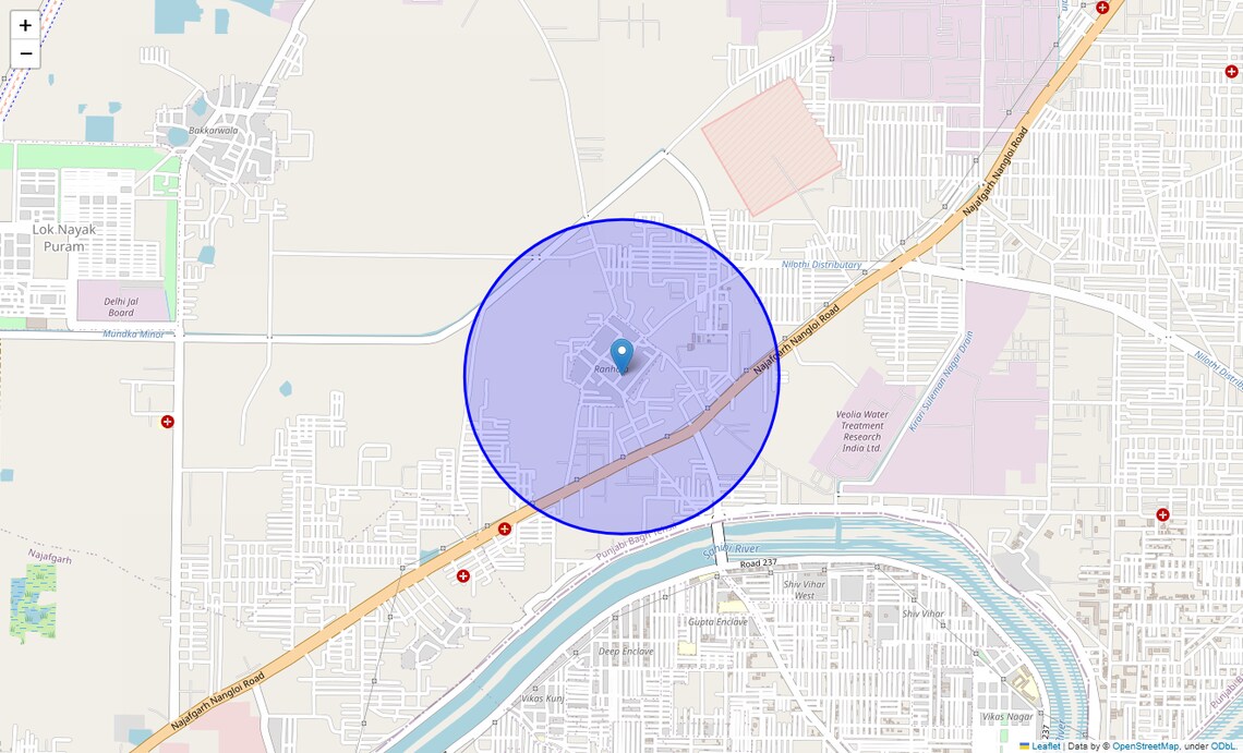 Location Map of Safipur, Delhi