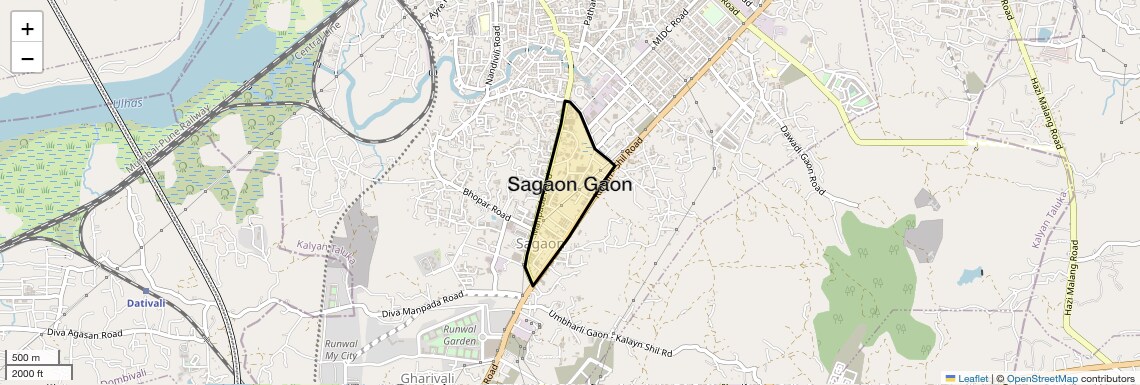 Location Map of Sagaon Gaon, Thane