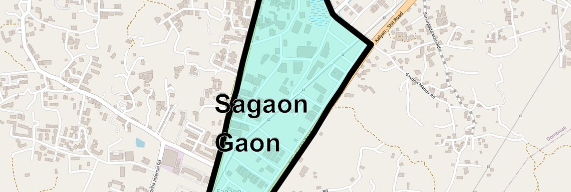 Location Map of Sagaon Gaon, Thane
