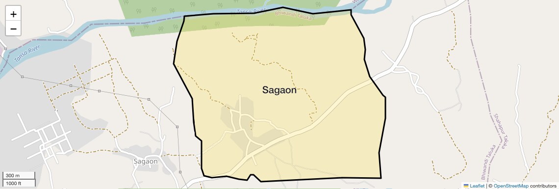 Location Map of Sagaon, Thane