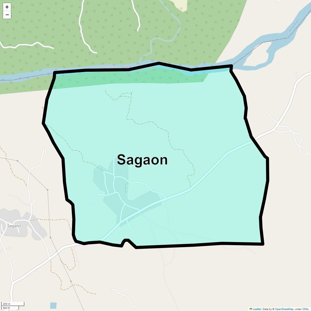Location Map of Sagaon, Thane