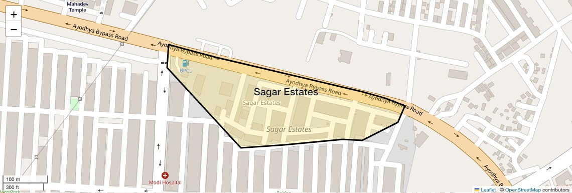 Location Map of Sagar Estates, Bhopal