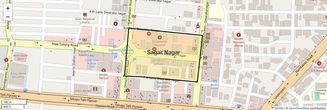 Location Map of Sagar Nagar, Vizag