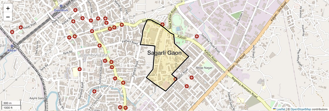 Location Map of Sagarli Gaon, Thane