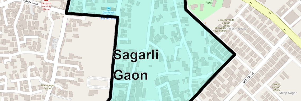 Location Map of Sagarli Gaon, Thane