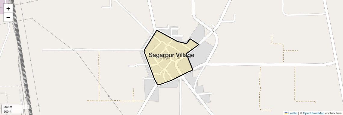 Location Map of Sagarpur Village, Faridabad