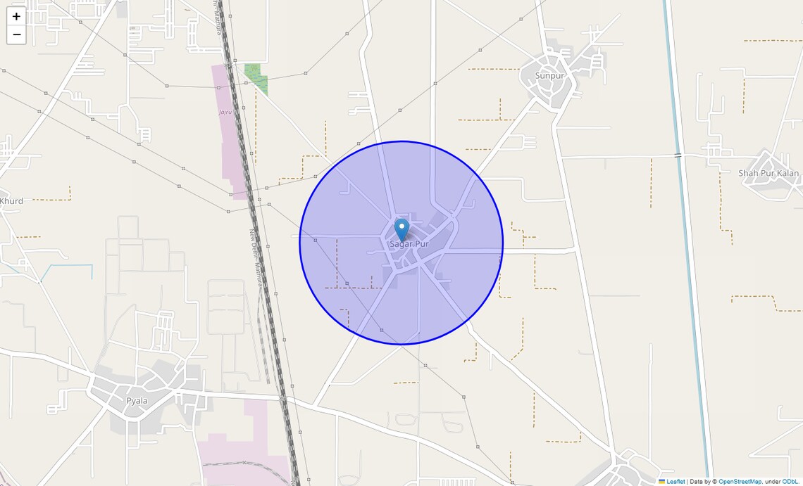 Location Map of Sagarpur Village, Faridabad