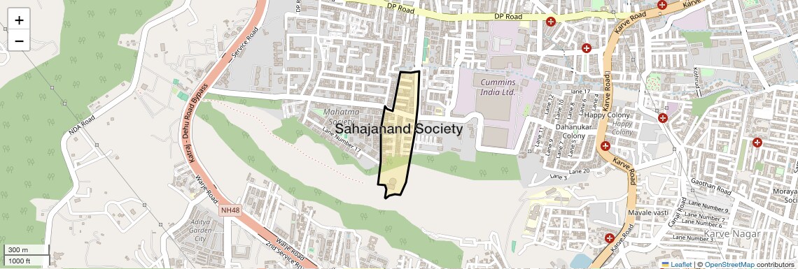 Location Map of Sahajanand Society, Pune