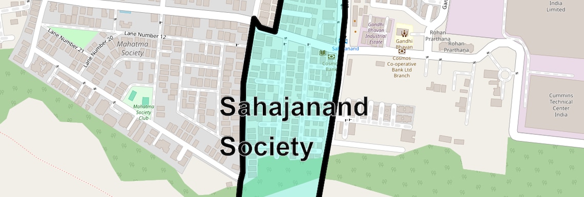 Location Map of Sahajanand Society, Pune