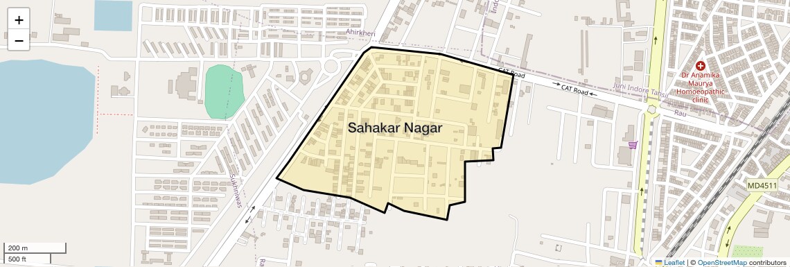 Location Map of Sahakar Nagar, Indore