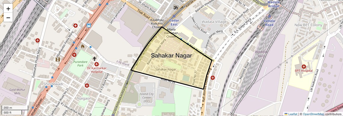 Location Map of Sahakar Nagar, Mumbai
