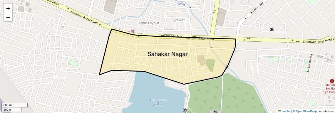 Location Map of Sahakar Nagar, Nagpur