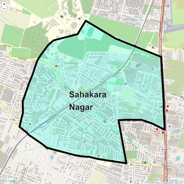Location Map of Sahakara Nagar, Bangalore