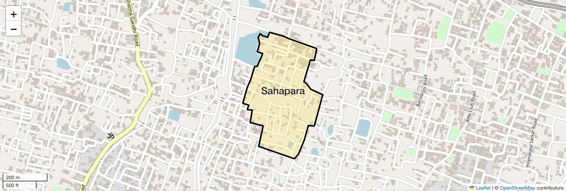 Location Map of Sahapara, Kolkata