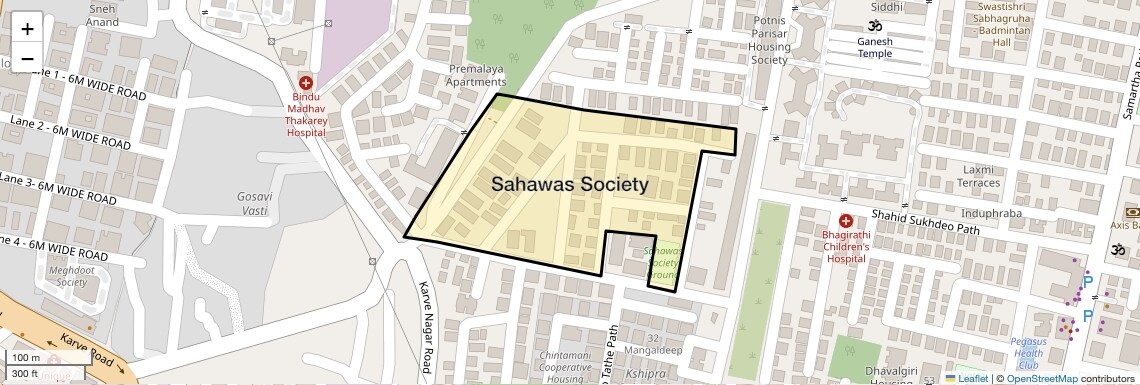 Location Map of Sahawas Society, Pune