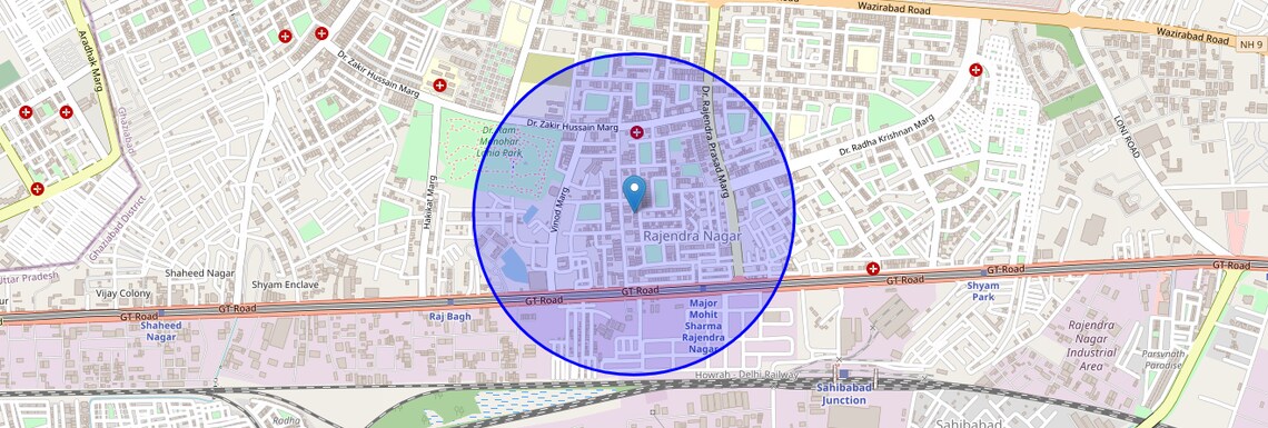 Location Map of Sahibabad Industrial Area, Ghaziabad