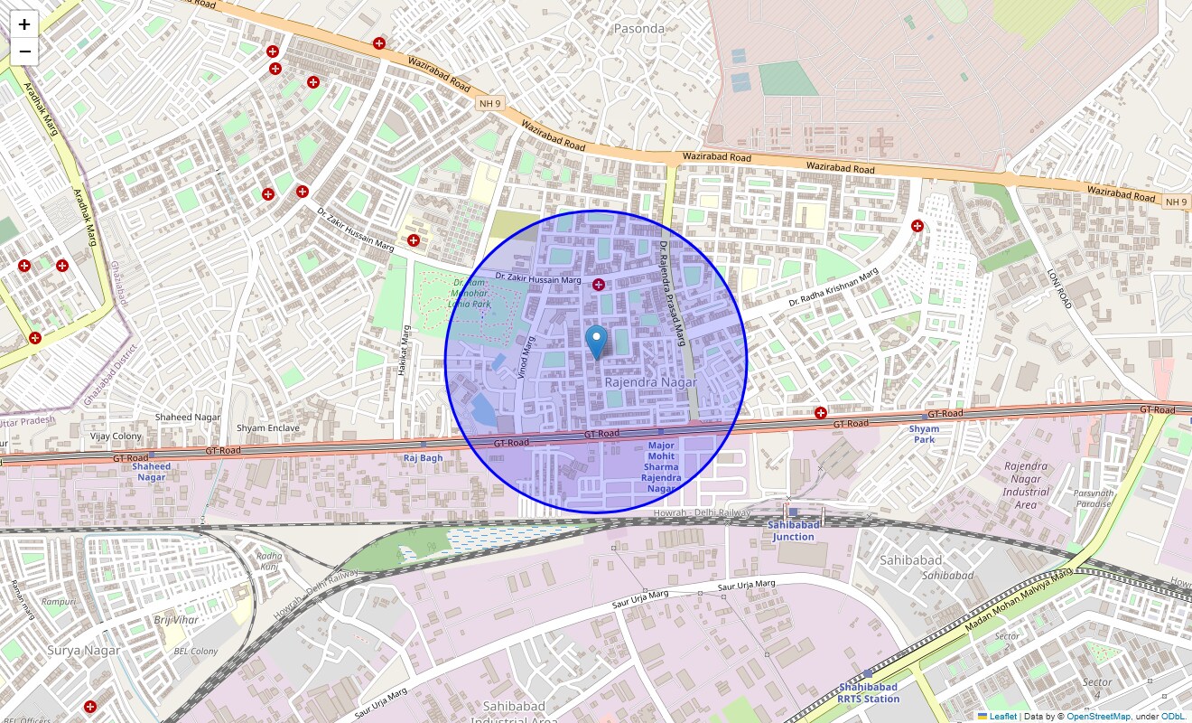 Location Map of Sahibabad Industrial Area, Ghaziabad