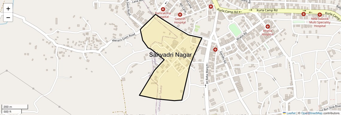 Location Map of Sahyadri Nagar, Thane