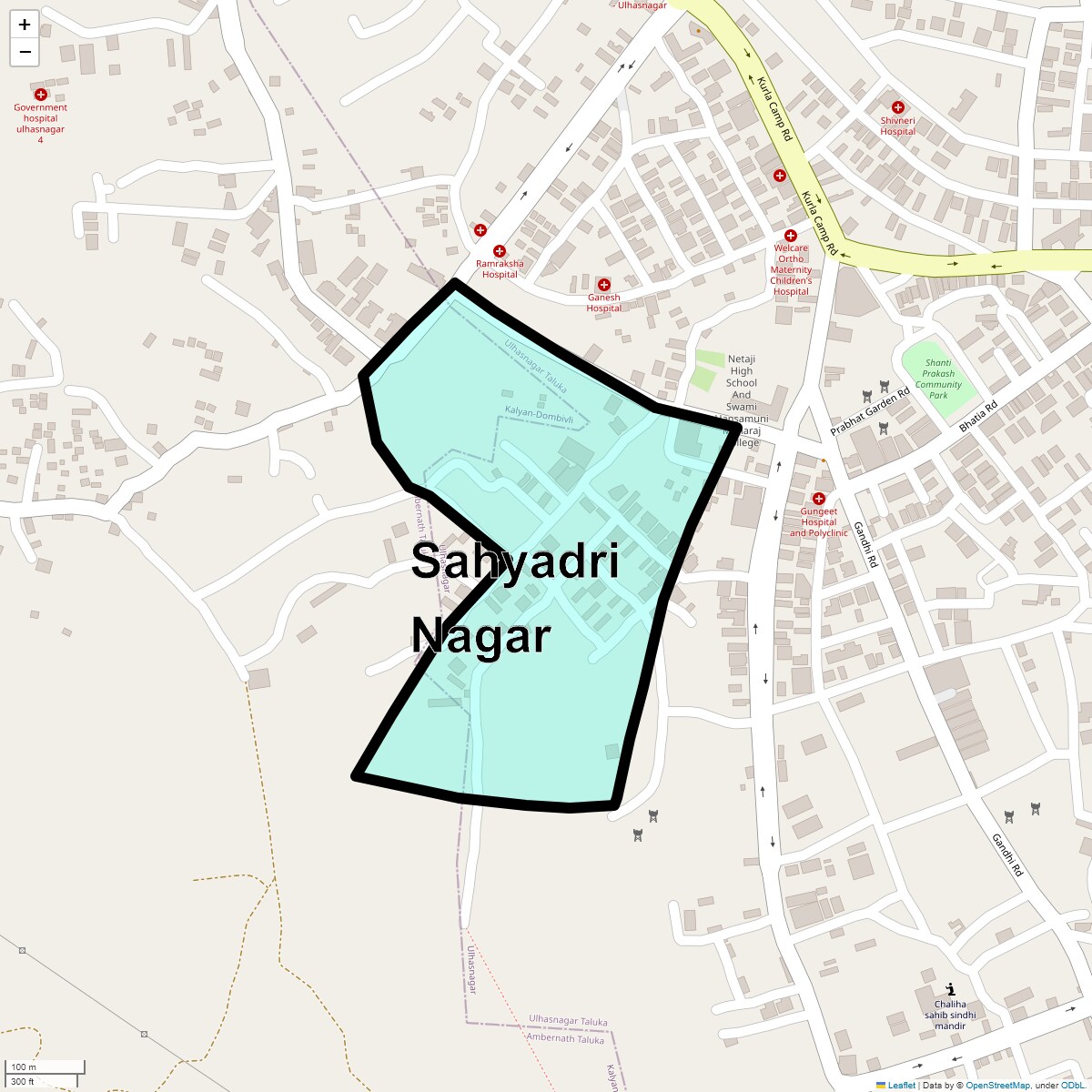 Location Map of Sahyadri Nagar, Thane