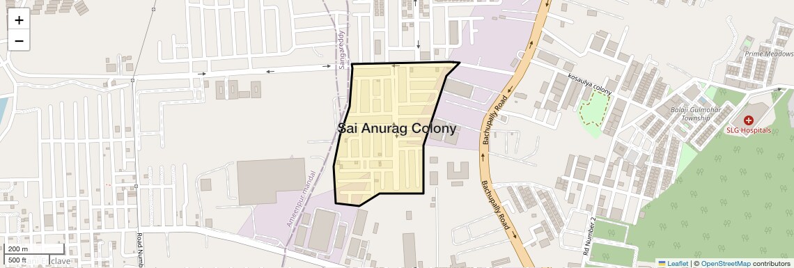 Location Map of Sai Anurag Colony, Hyderabad