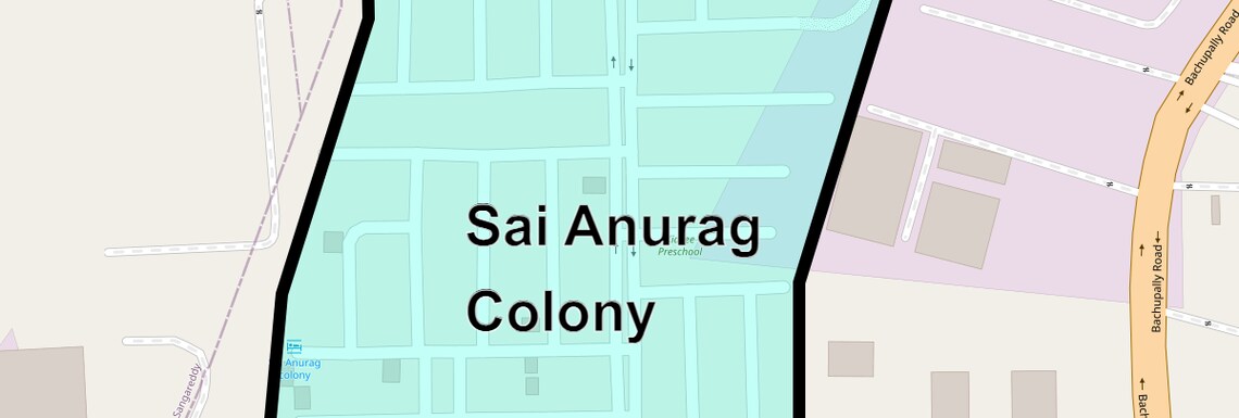 Location Map of Sai Anurag Colony, Hyderabad