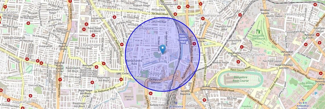 Location Map of Sai Baba Nagar, Bangalore