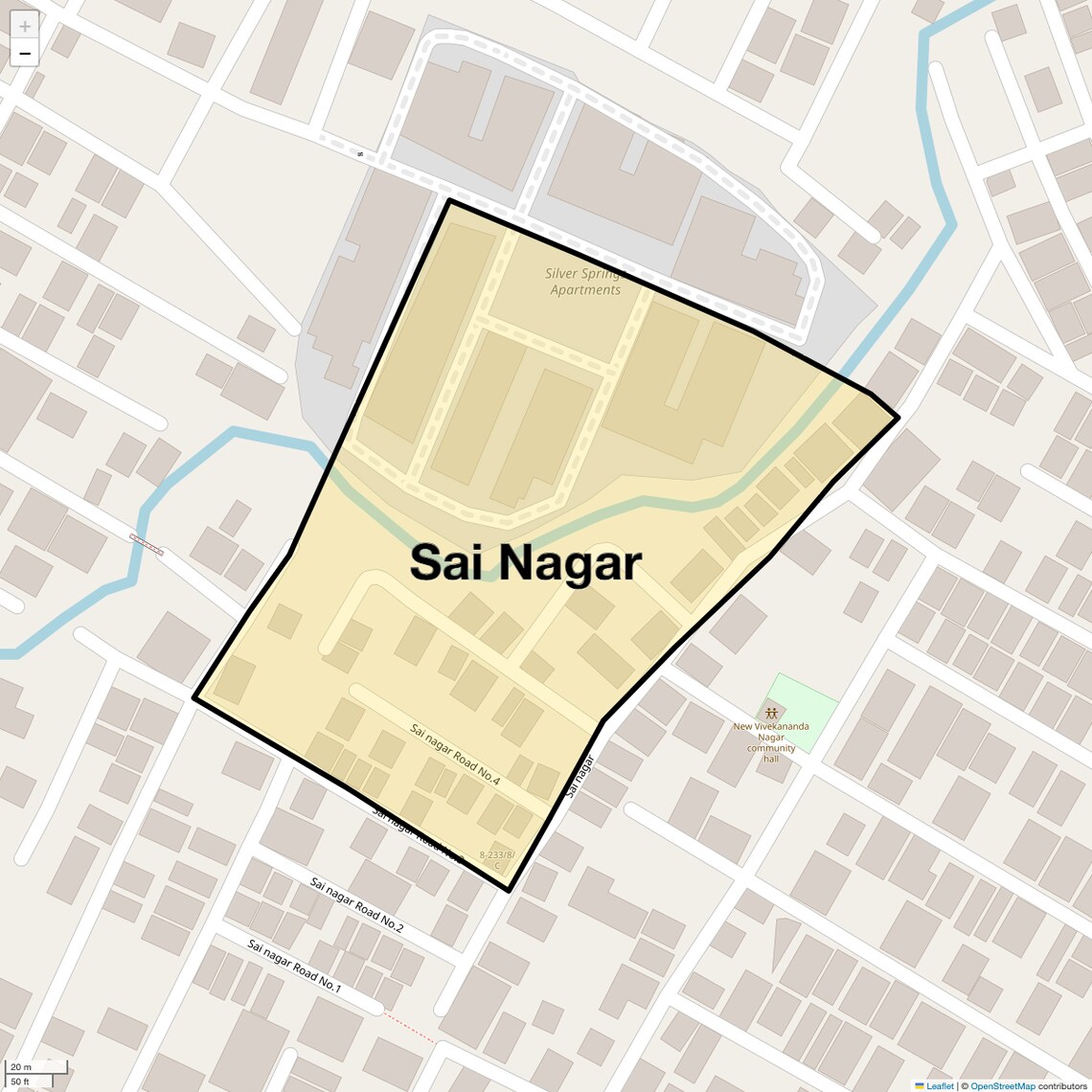 Location Map of Sai Nagar, Hyderabad
