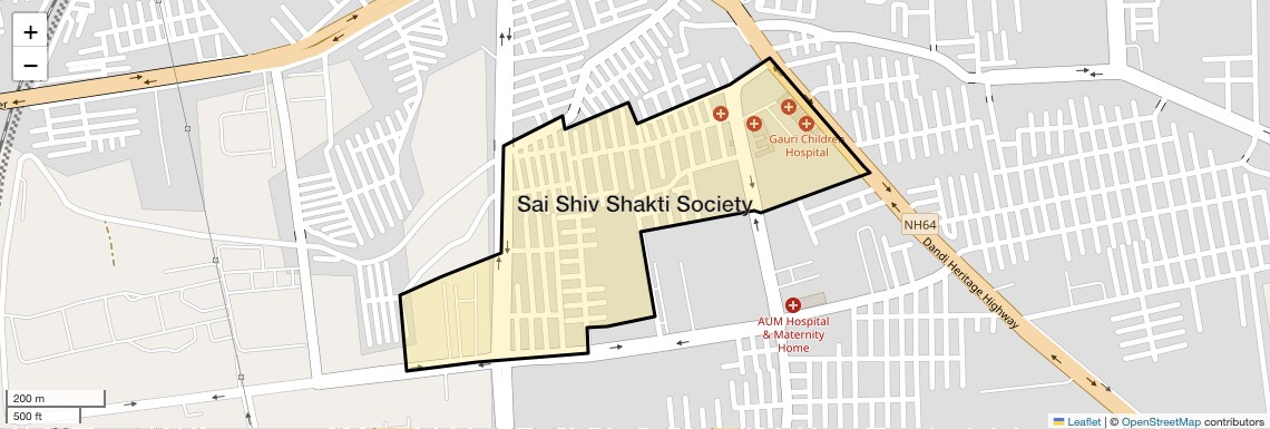 Location Map of Sai Shiv Shakti Society, Surat