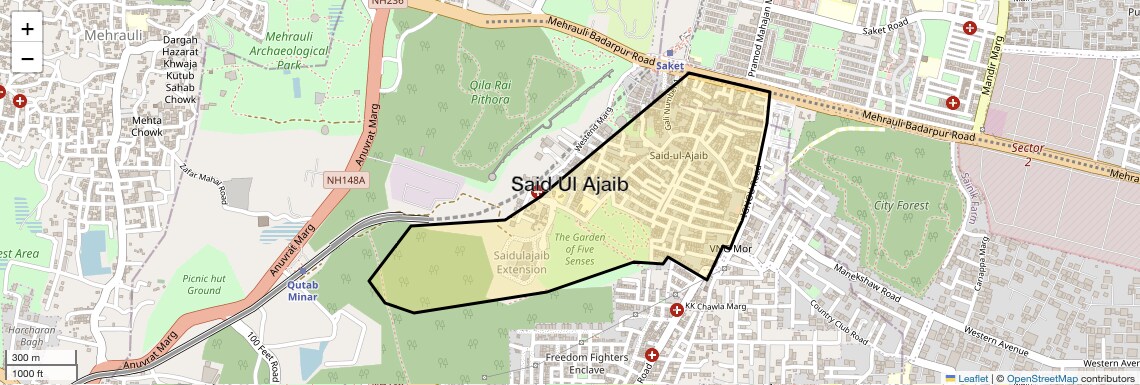 Location Map of Said Ul Ajaib, Delhi