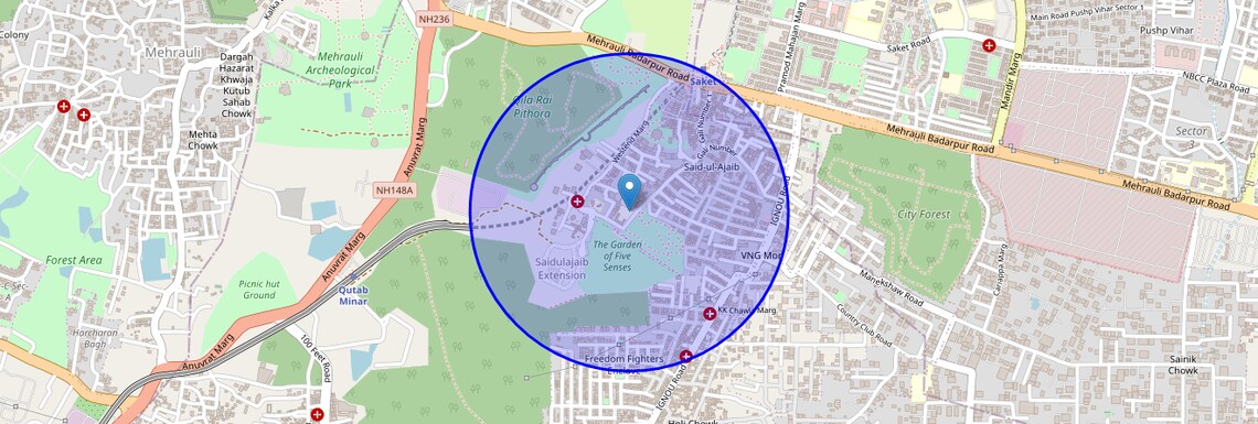 Location Map of Said Ul Ajaib, Delhi